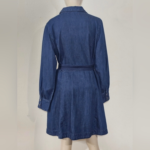 Classic Long Sleeve Denim Dress - Picture 2 of 12